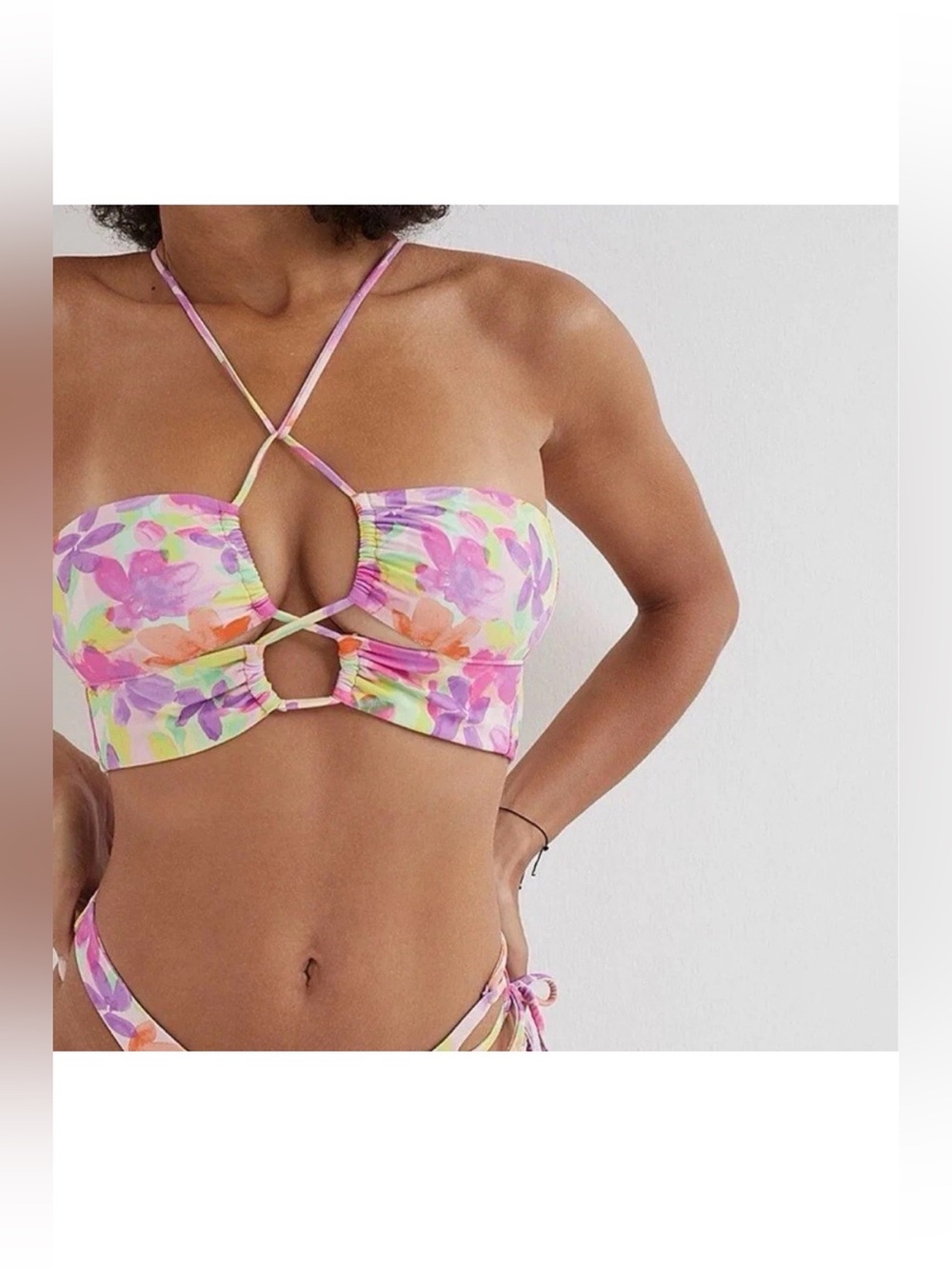For Love & Lemons x Victoria's Secret Cydney Floral Keyhole Bikini Top